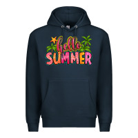 Navy hello summer Premium Hoodie - Zillion Design Studio