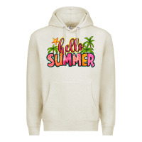 Oatmeal Heather hello summer Premium Hoodie - Zillion Design Studio