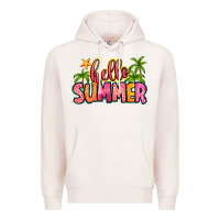 Pale Pink hello summer Premium Hoodie - Zillion Design Studio