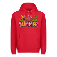 Red hello summer Premium Hoodie - Zillion Design Studio