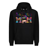 Black hot mess mom messy bun Premium Hoodie - Zillion Design Studio