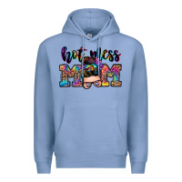 Colony Blue hot mess mom messy bun Premium Hoodie - Zillion Design Studio