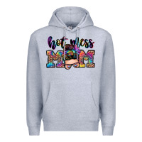 Heather Grey hot mess mom messy bun Premium Hoodie - Zillion Design Studio