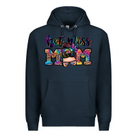 Navy hot mess mom messy bun Premium Hoodie - Zillion Design Studio