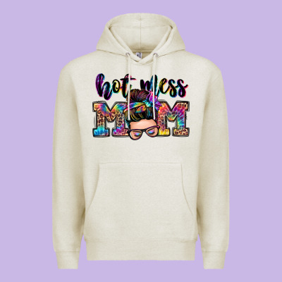 Hot Mess Mom Messy Bun Premium Hoodie Designed By Zillion Design Studio