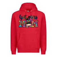 Red hot mess mom messy bun Premium Hoodie - Zillion Design Studio