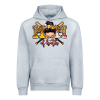 Heather Grey mom of both baseball and softball messy bun Urban Hoodie - Zillion Design Studio