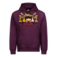 Mauve Wine mom of both baseball and softball messy bun Urban Hoodie - Zillion Design Studio