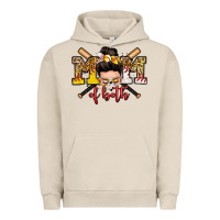 Pigment French Oak mom of both baseball and softball messy bun Urban Hoodie - Zillion Design Studio