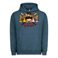 Pigment Midnight Navy mom of both baseball and softball messy bun Urban Hoodie - Zillion Design Studio