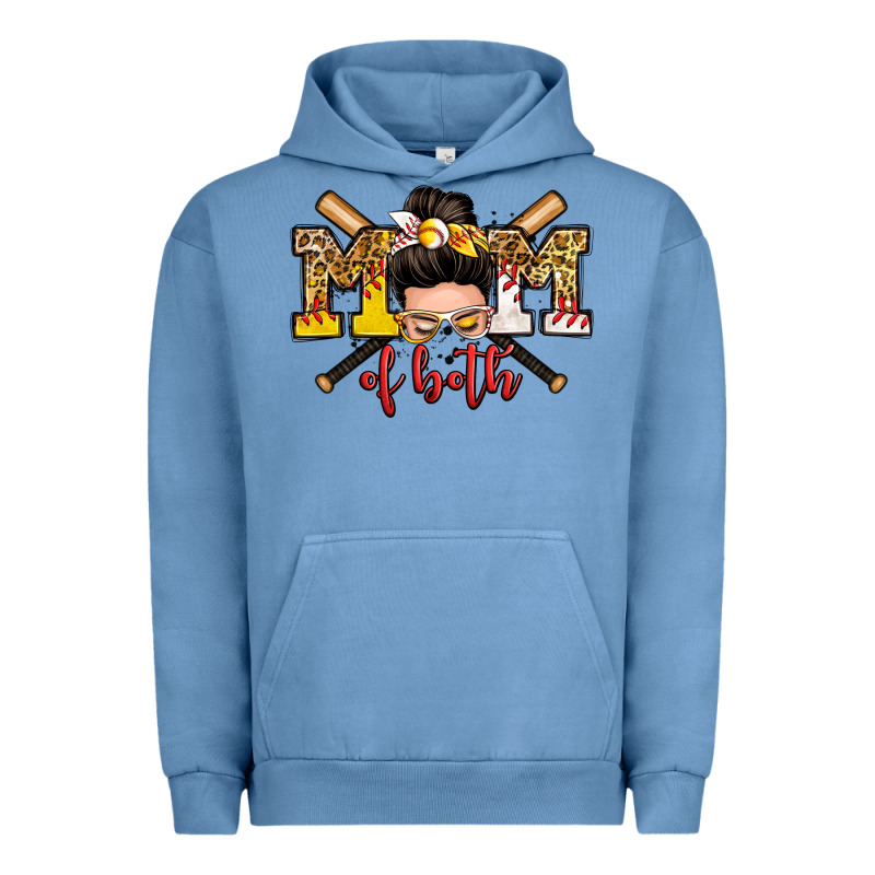 Mom Of Both Baseball And Softball Messy Bun Urban Hoodie by Zillion Design Studio | Teevron