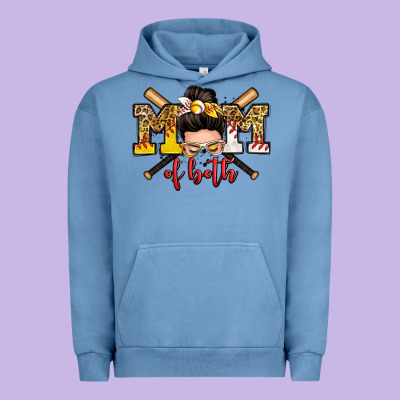 Mom Of Both Baseball And Softball Messy Bun Urban Hoodie Designed By Zillion Design Studio
