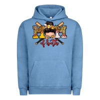 Pigment Pebble Blue mom of both baseball and softball messy bun Urban Hoodie - Zillion Design Studio