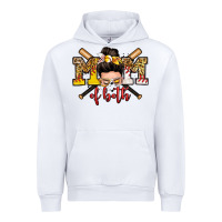 White mom of both baseball and softball messy bun Urban Hoodie - Zillion Design Studio