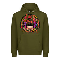 Army Green hot mom summer messy bun Premium Hoodie - Zillion Design Studio