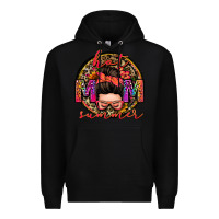 Black hot mom summer messy bun Premium Hoodie - Zillion Design Studio