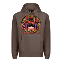 Coffee hot mom summer messy bun Premium Hoodie - Zillion Design Studio