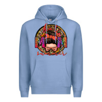 Colony Blue hot mom summer messy bun Premium Hoodie - Zillion Design Studio