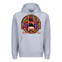 Heather Grey hot mom summer messy bun Premium Hoodie - Zillion Design Studio