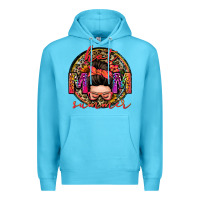 Ocean Blue hot mom summer messy bun Premium Hoodie - Zillion Design Studio