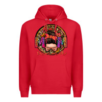 Red hot mom summer messy bun Premium Hoodie - Zillion Design Studio