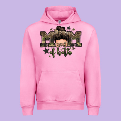 Mom Of Both Boys Messy Bun Urban Hoodie Designed By Zillion Design Studio