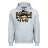 Heather Grey mom of both boys messy bun Urban Hoodie - Zillion Design Studio