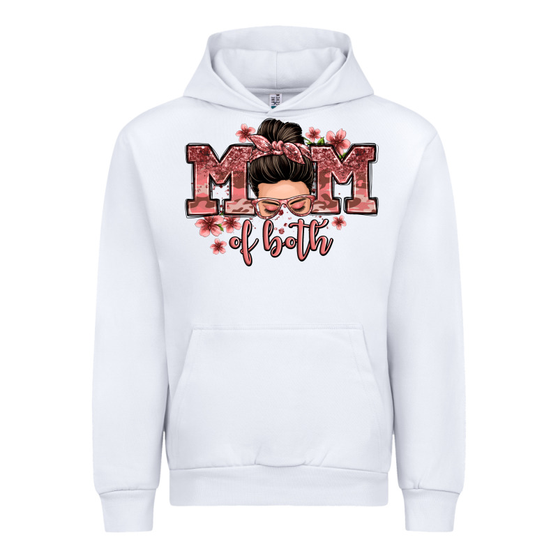 Mom Of Both Messy Bun Urban Hoodie by Zillion Design Studio | Teevron