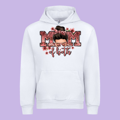 Mom Of Both Messy Bun Urban Hoodie Designed By Zillion Design Studio