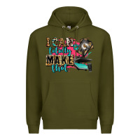 Army Green i can totally make that Premium Hoodie - Zillion Design Studio