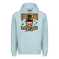 Blue Mist leopard junkie messy bun Premium Hoodie - Zillion Design Studio