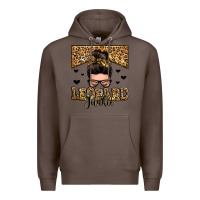 Coffee leopard junkie messy bun Premium Hoodie - Zillion Design Studio