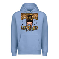 Colony Blue leopard junkie messy bun Premium Hoodie - Zillion Design Studio