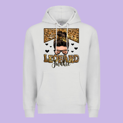 Leopard Junkie Messy Bun Premium Hoodie Designed By Zillion Design Studio