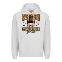 Dove Grey leopard junkie messy bun Premium Hoodie - Zillion Design Studio