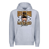 Heather Grey leopard junkie messy bun Premium Hoodie - Zillion Design Studio