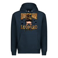 Navy leopard junkie messy bun Premium Hoodie - Zillion Design Studio