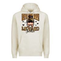 Oatmeal Heather leopard junkie messy bun Premium Hoodie - Zillion Design Studio