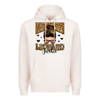 Pale Pink leopard junkie messy bun Premium Hoodie - Zillion Design Studio