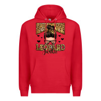 Red leopard junkie messy bun Premium Hoodie - Zillion Design Studio
