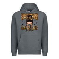 Rock leopard junkie messy bun Premium Hoodie - Zillion Design Studio