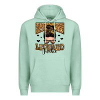 Seafoam leopard junkie messy bun Premium Hoodie - Zillion Design Studio