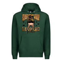 Sports Green leopard junkie messy bun Premium Hoodie - Zillion Design Studio