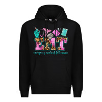 Black emt emergency medical technician Premium Hoodie - AdoDesignShop