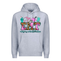 Heather Grey emt emergency medical technician Premium Hoodie - AdoDesignShop