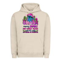 Pigment French Oak ohana means family Urban Hoodie - Zillion Design Studio