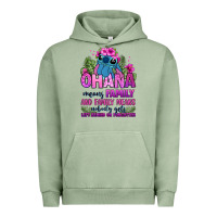 Pigment Oil Green ohana means family Urban Hoodie - Zillion Design Studio