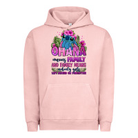 Pigment Salmon ohana means family Urban Hoodie - Zillion Design Studio