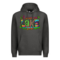Charcoal Heather living on lake time Premium Hoodie - Zillion Design Studio