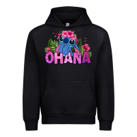 Black ohana stitch Urban Hoodie - Zillion Design Studio